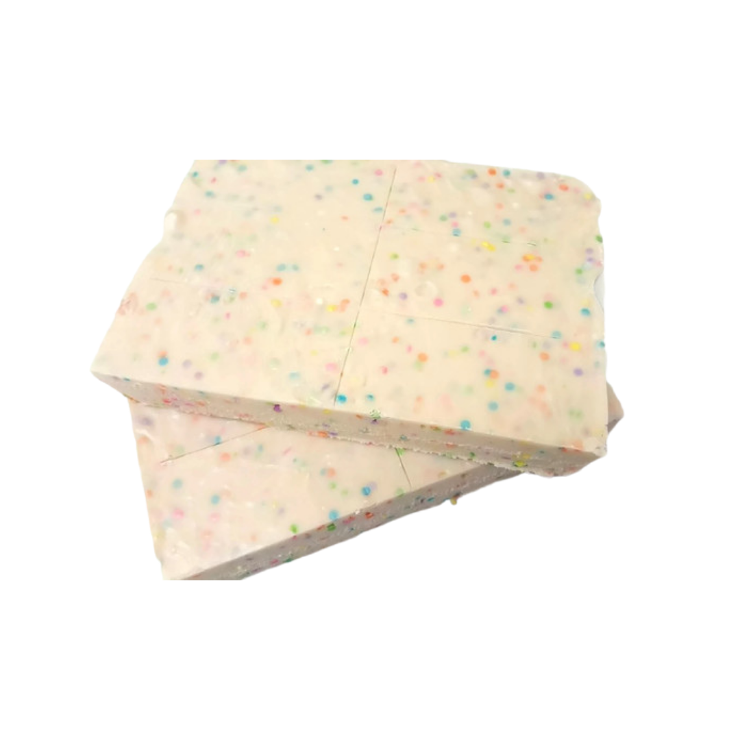 Birthday Cake slab, creamy fudge, sprinkle fudge, birthday cake flavoured fudge, premium fudge, best fudge in Canada, made in Alberta, Edmonton fudge, Phil's Fudge Factory