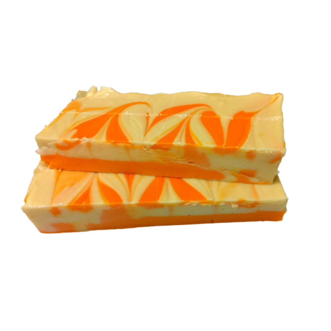 Creamsicle slab, vanilla fudge, orange flavoured fudge, real orange oil, cream and orange swirled fudge, candy fudge, creamy fudge, hand made fudge, premium fudge, best fudge in Canada, made in Alberta, Edmonton fudge, Phil’s Fudge Factory