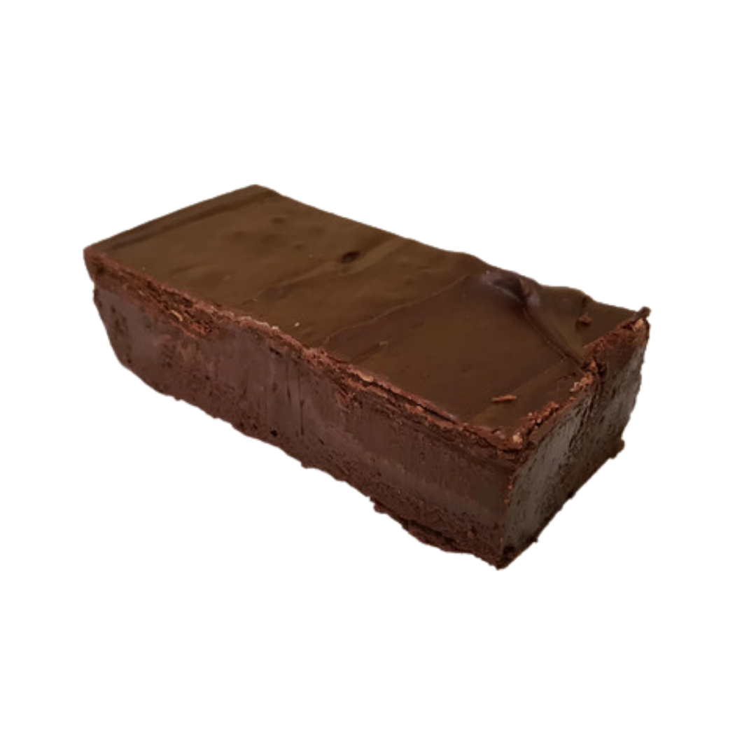 Dark Chocolate left, dark chocolate fudge, traditional fudge, creamy fudge, rich fudge, dark cocoa, hand made fudge, premium fudge, best fudge in Canada, made in Alberta, Edmonton fudge, Phil’s Fudge Factory