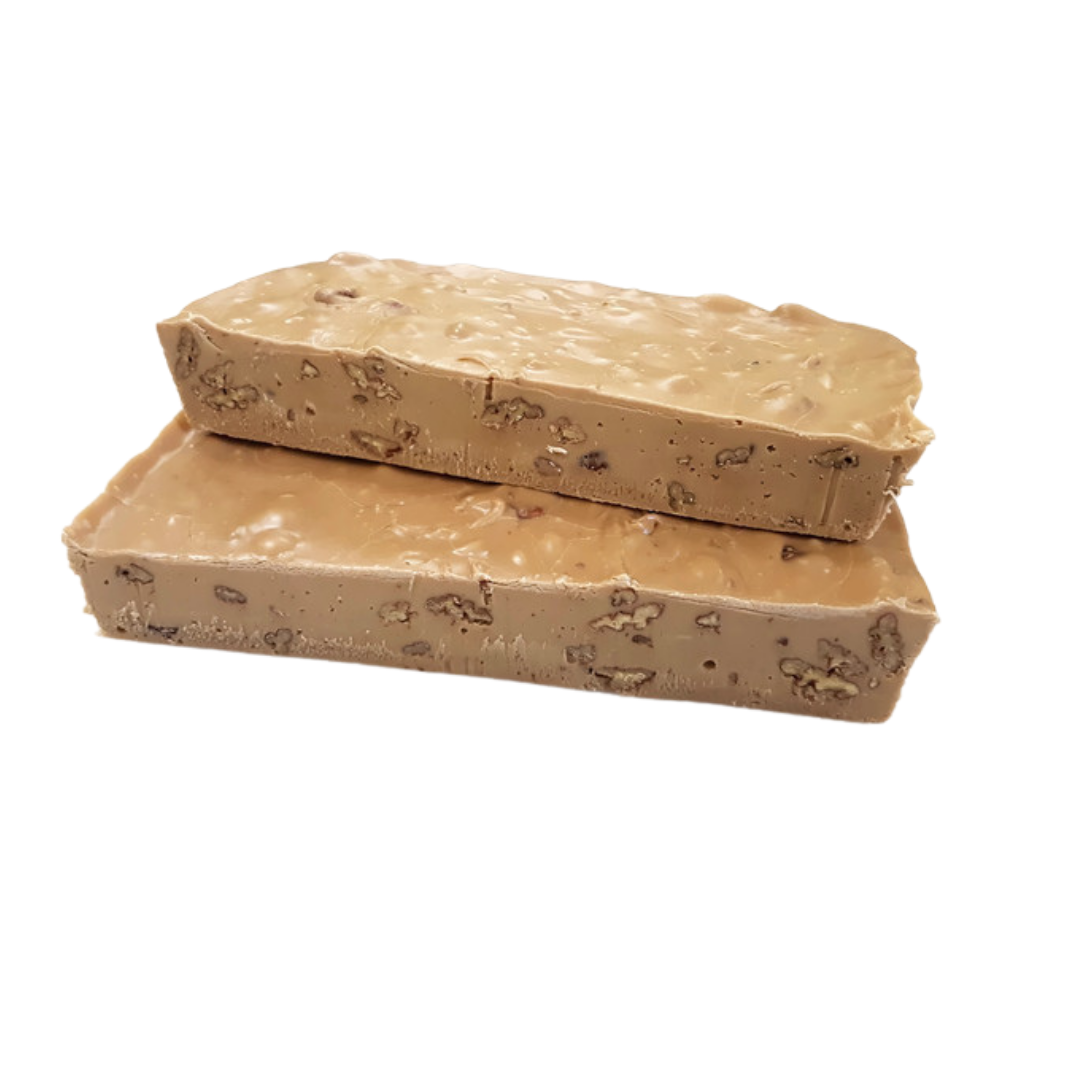 penuchi pecan slab, brown sugar fudge, pecan fudge, classic fudge, nutty fudge, creamy fudge, hand made fudge, premium fudge, best fudge in Canada, made in Alberta, Edmonton fudge, Phil’s Fudge Factory