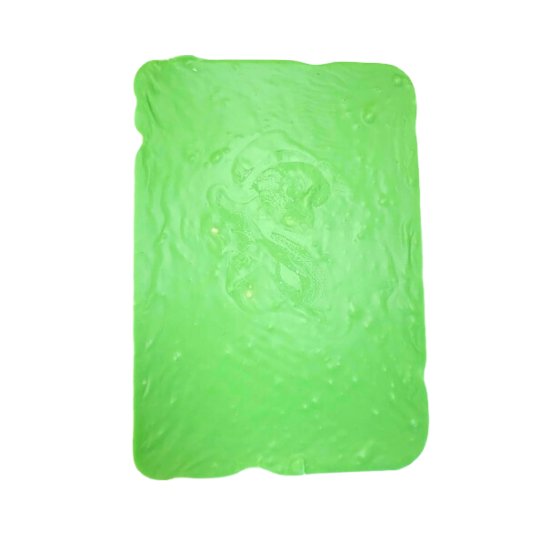 sour green apple top view, green apple flavoured fudge, sour fudge, layered cream and green fudge, candy inspired fudge, creamy fudge, hand made fudge, premium fudge, best fudge in Canada, made in Alberta, Edmonton fudge, Phil’s Fudge Factory