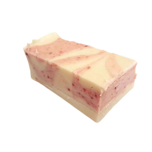 Strawberry shortcake left, strawberry fudge, real strawberries, cake flavoured fudge, swirled strawberry and cake fudge, swirled pink and cream fudge, classic dessert inspired fudge, creamy fudge, hand made fudge, premium fudge, best fudge in Canada, made in Alberta, Edmonton fudge, Phil’s Fudge Factory