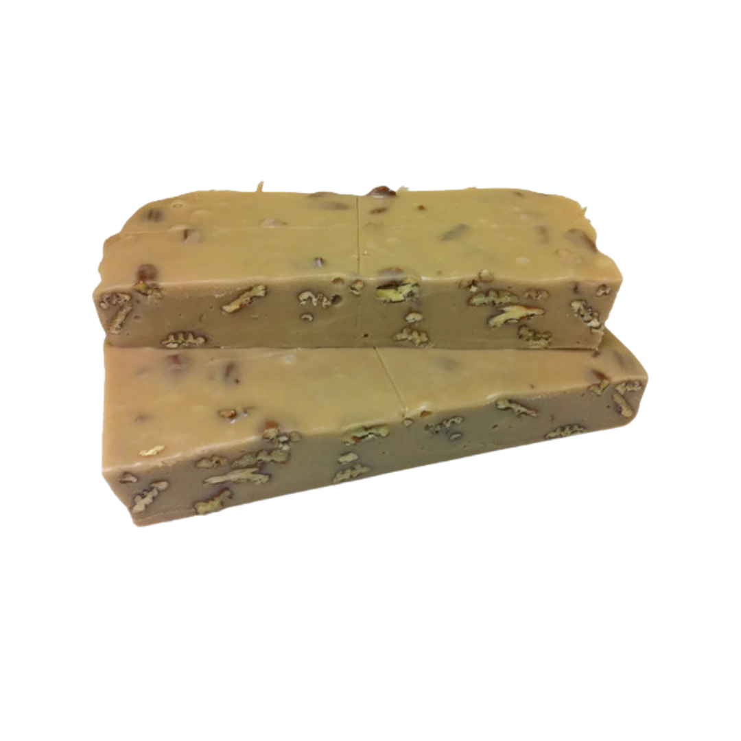 sucrose free Canadian maple pecan slab, sucrose free, diabetic fudge, fructose fudge, isomaltose fudge, Canadian maple flavoured fudge, pecan fudge, nutty fudge, creamy fudge, hand made fudge, premium fudge, best fudge in Canada, made in Alberta, Edmonton fudge, Phil’s Fudge Factory