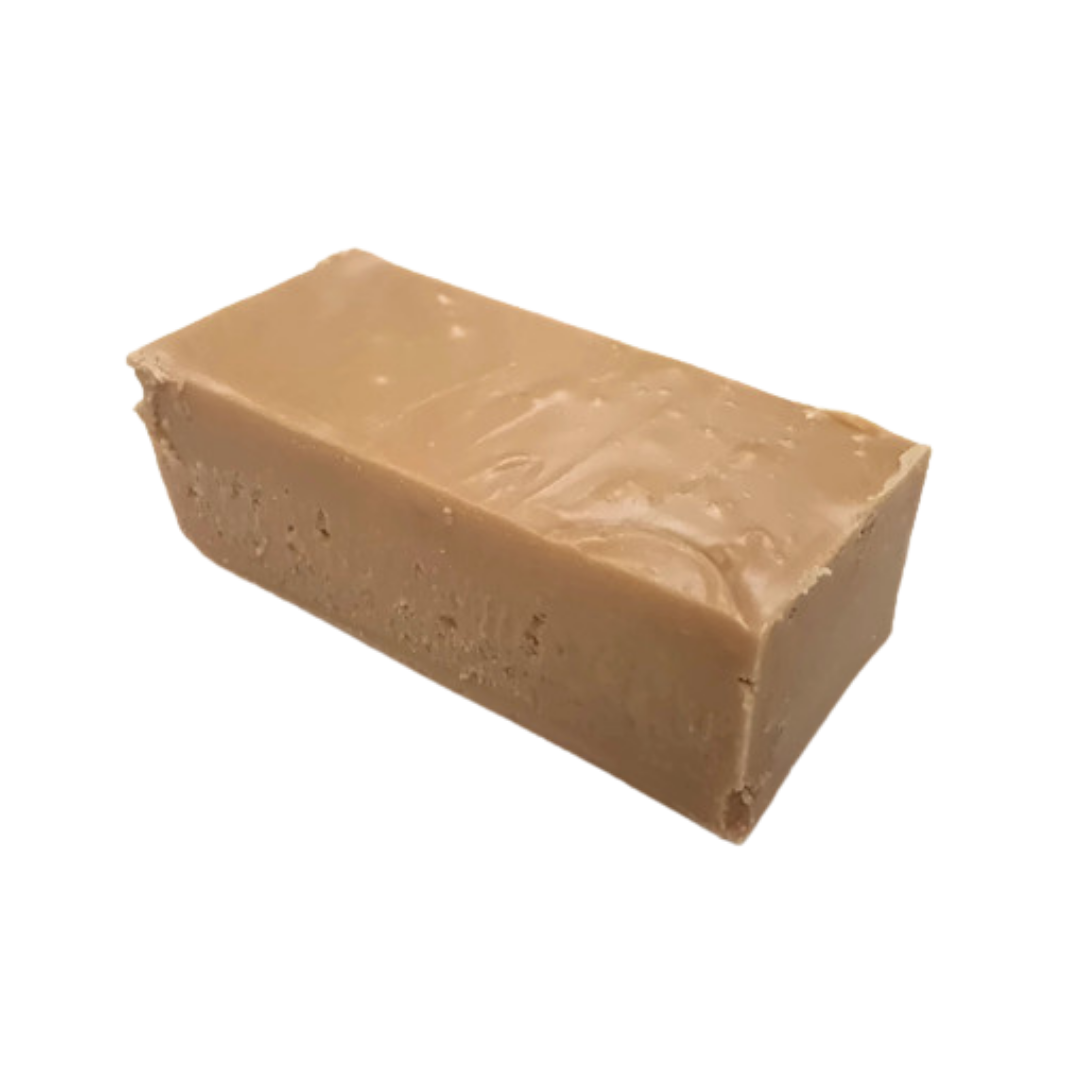 Butter Rum left, light brown fudge, rum flavoured fudge, butter flavoured fudge, premium fudge, best fudge in Canada, made in Alberta, Edmonton fudge, Phil's Fudge Factory